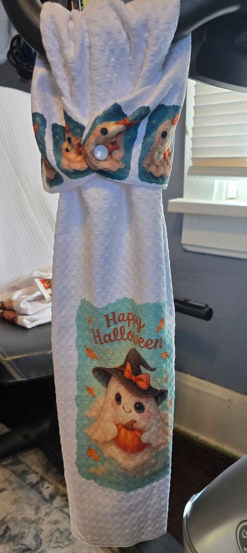 Hand towel with snap Halloween ๐ ghost, 16 x 28