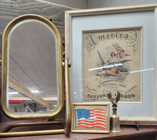 Vintage Framed 48 Star Flag Window Sticker