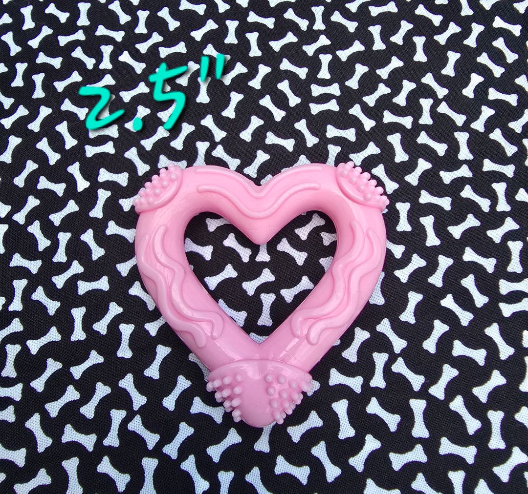 Pink Heart Chew Toy, 2.5"