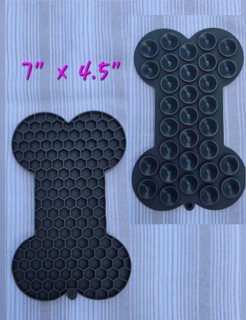 Dark Gray Slow Feed Lick Mat, 7" x 4.5"
