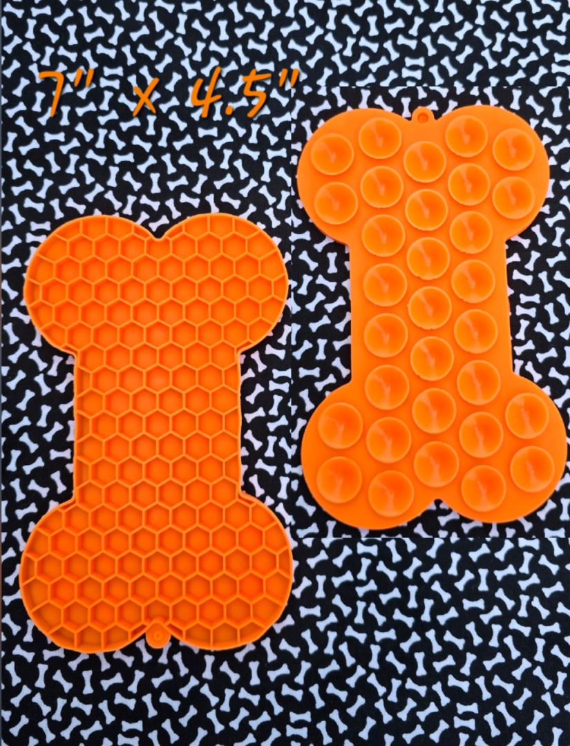 Orange Slow Feed Lick Mat, 7" x 4.5"
