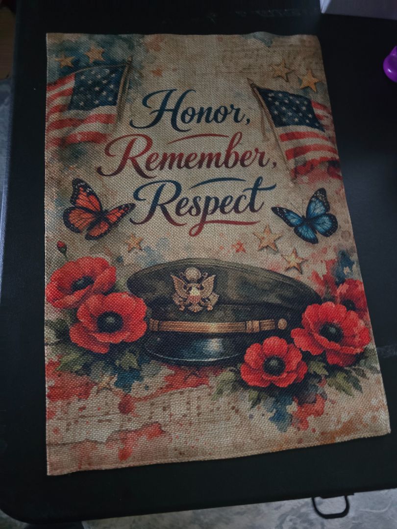 Garden Flag Honor, remember, respect