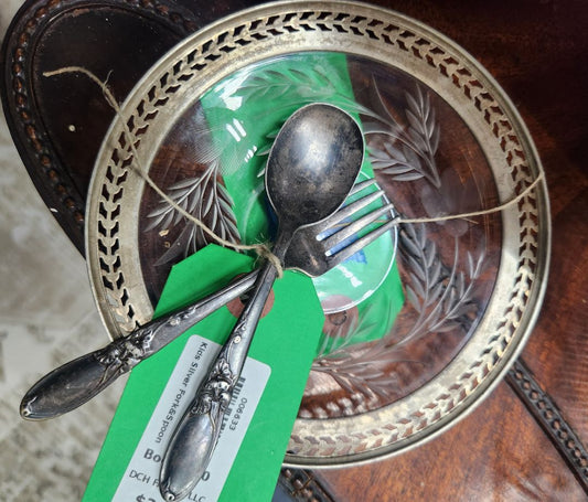 Vintage Child's Silver Plate, Fork&Spoon