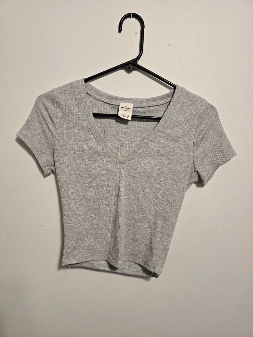 Gray Destined Crop Top, Small