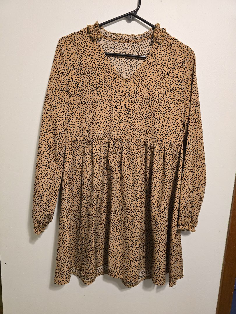 Brown/Black Cheetah Shein Dress, Small