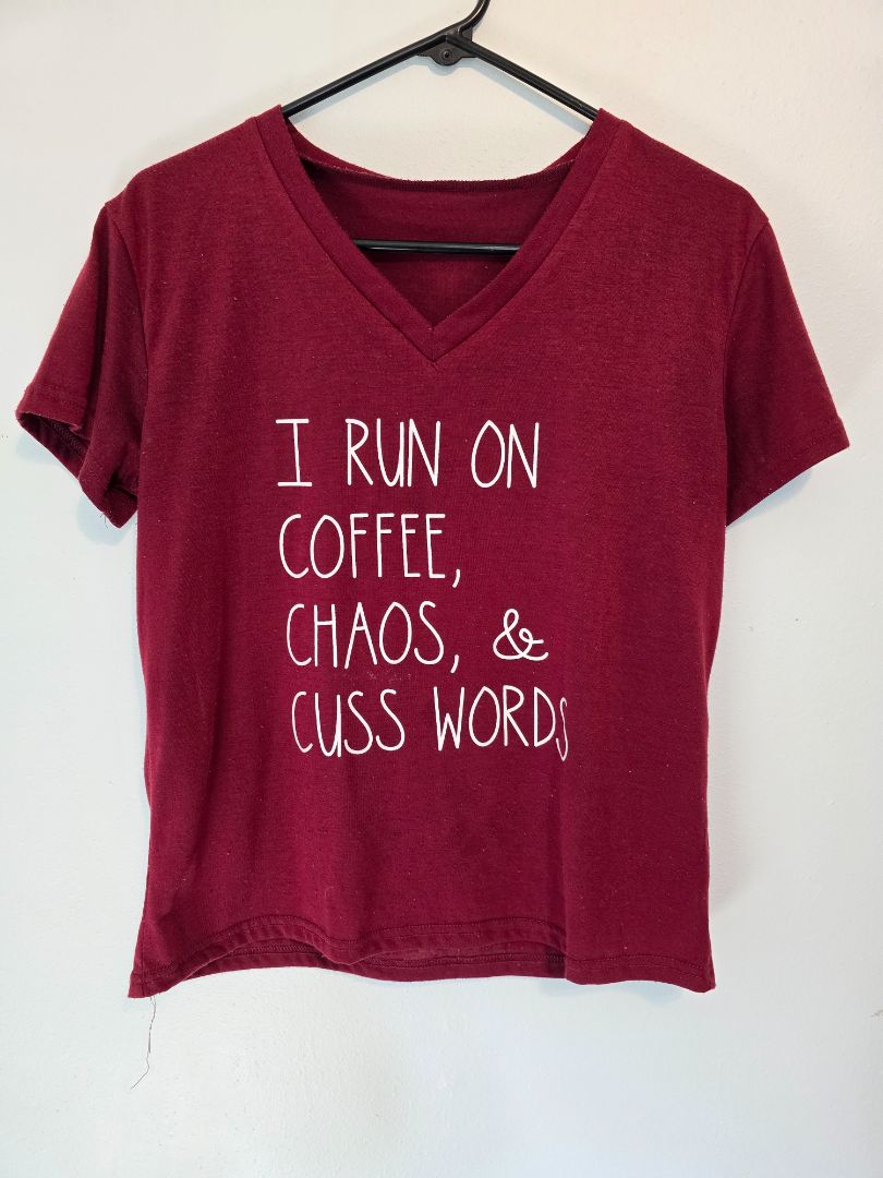 Maroon Short Sleeve Top, Medium