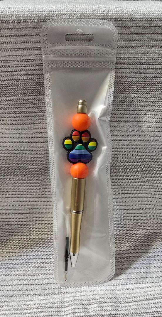 Rainbow Paw Bead Pen
