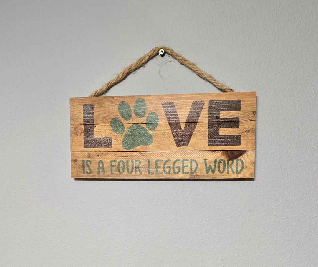 Wood Love Wood Sign, 4.5" x 10"