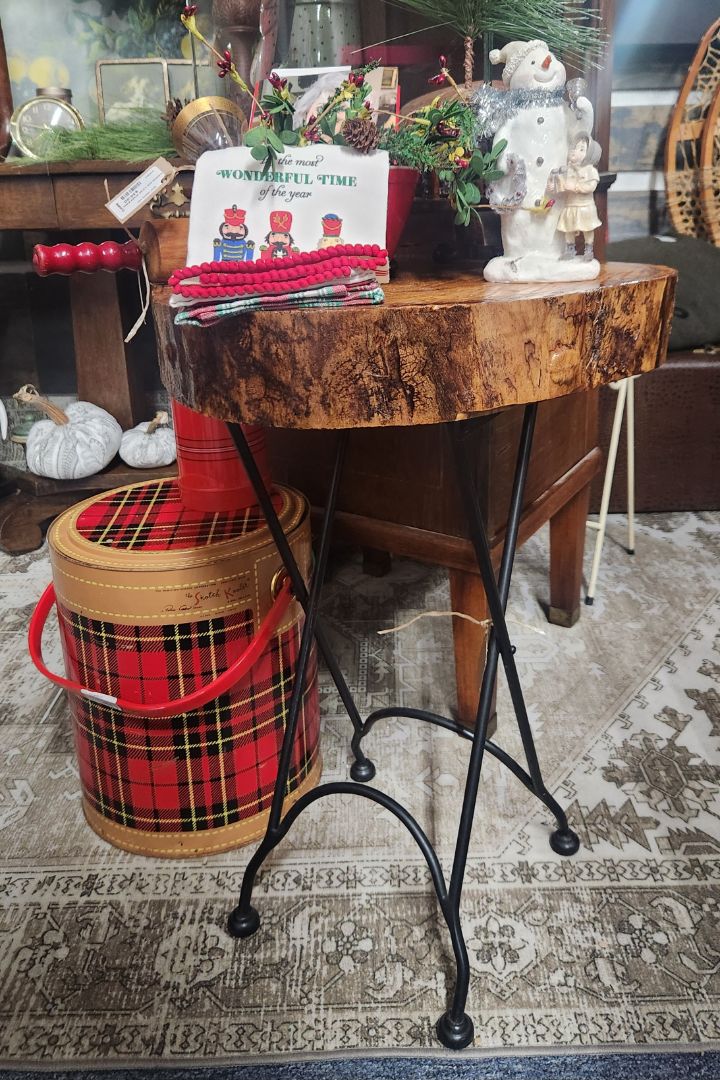 Natural Wood & Metal Table