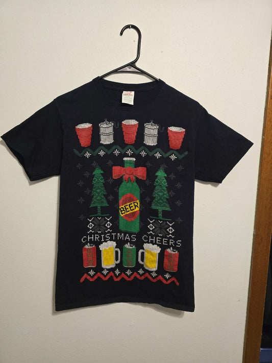 Black  Christmas Cheers TShirt, Small