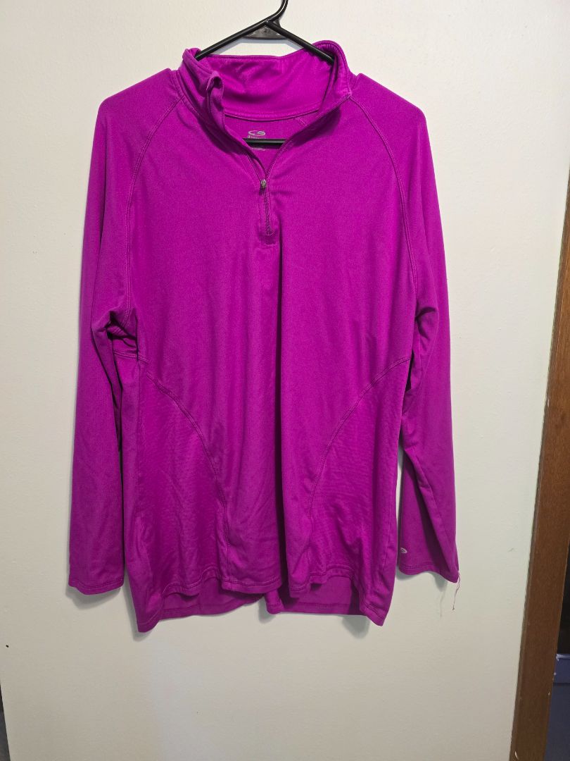 Pink Champion 1/4 Zip-Up Long Sleeve, XXL