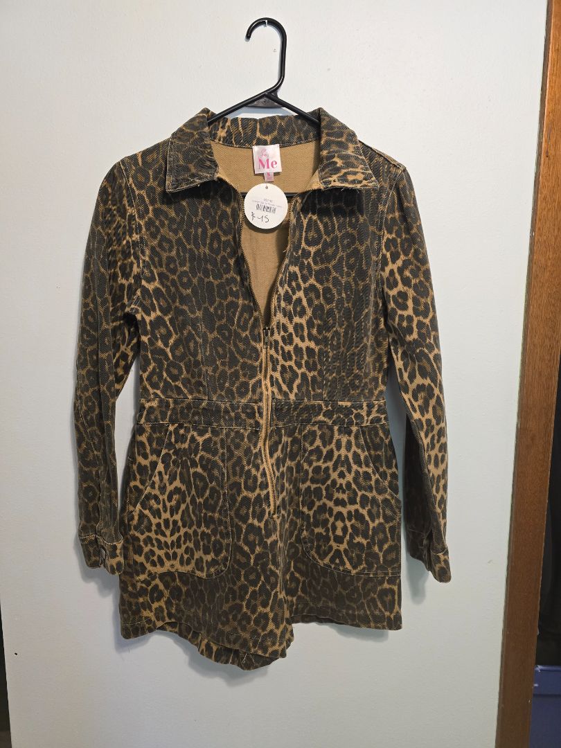 Leopard So Me Zip-Up Romper, Small