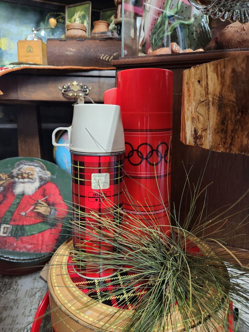 Vintage Red Plaid Thermos