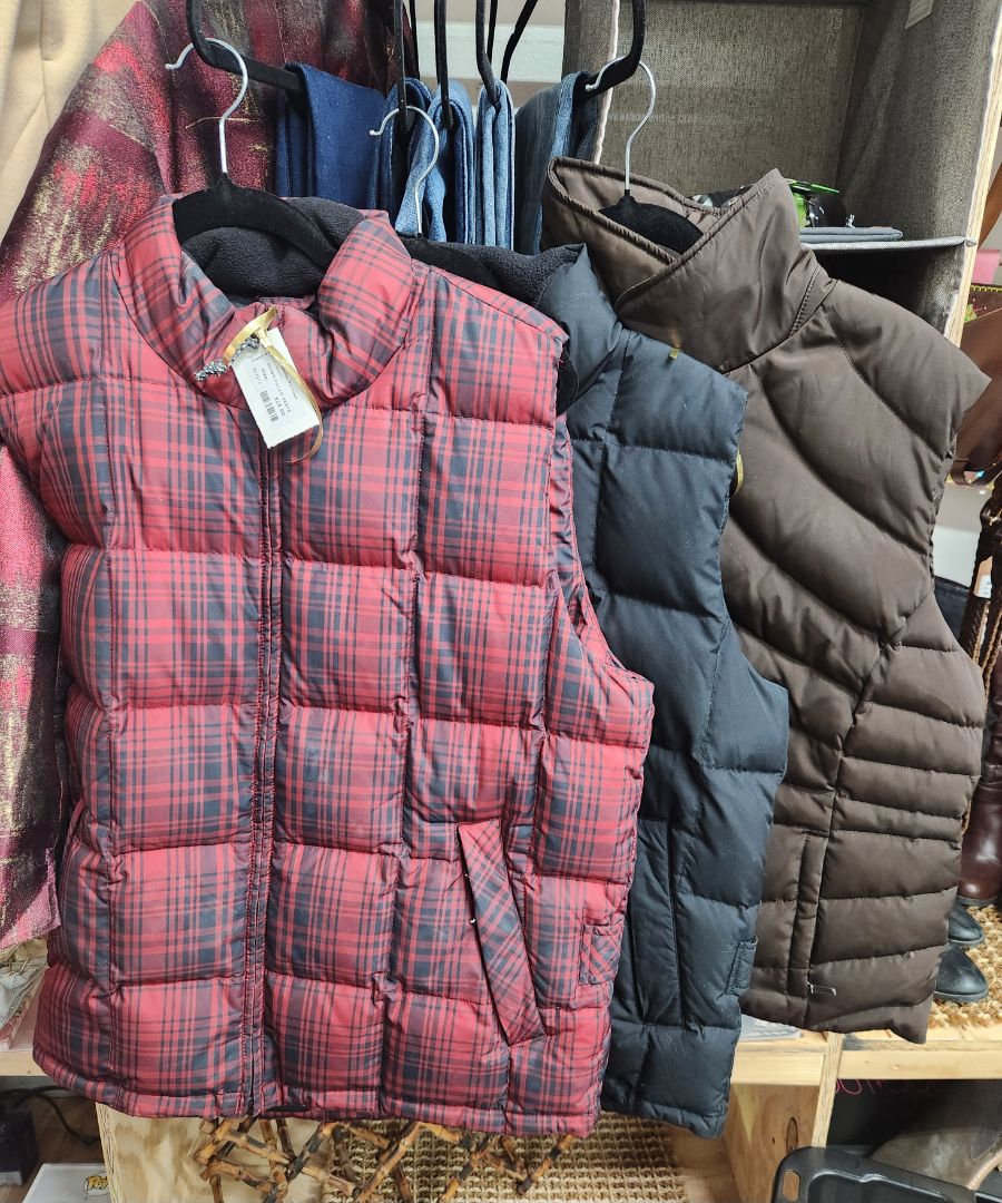 Eddie Bauer & Wilson Leather Down Filled Vests
