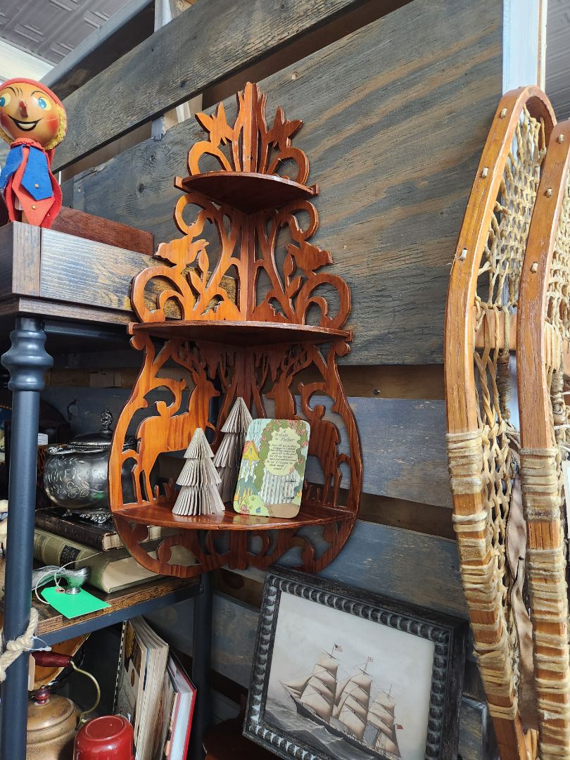 Art Deco Small Wood Shelf