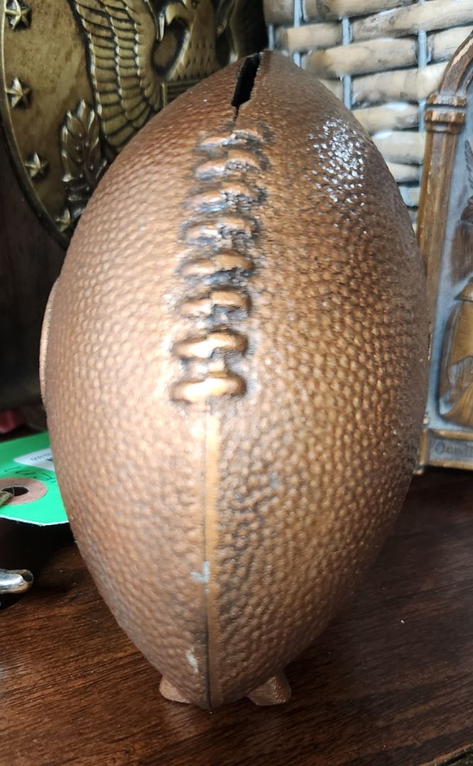 Bronze Metal Football Bank