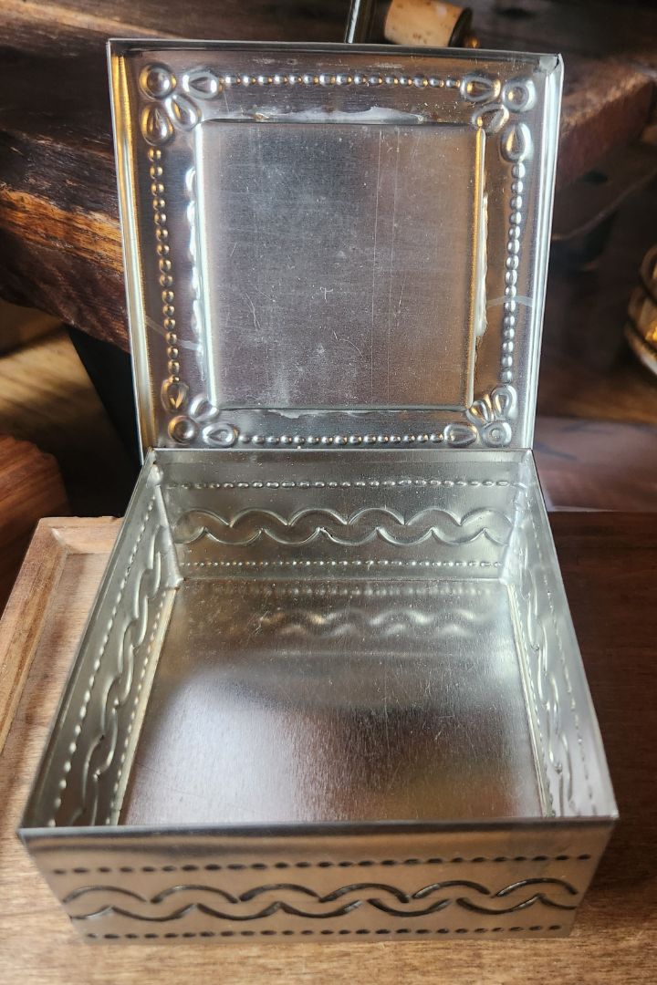 Small Silver Metal Container
