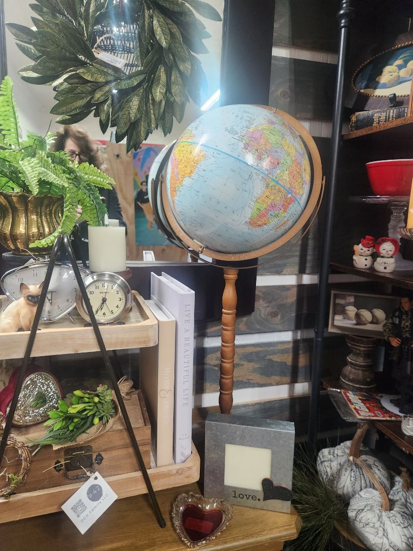 Vintage Replogle World Nation Series Globe on Wood Stand