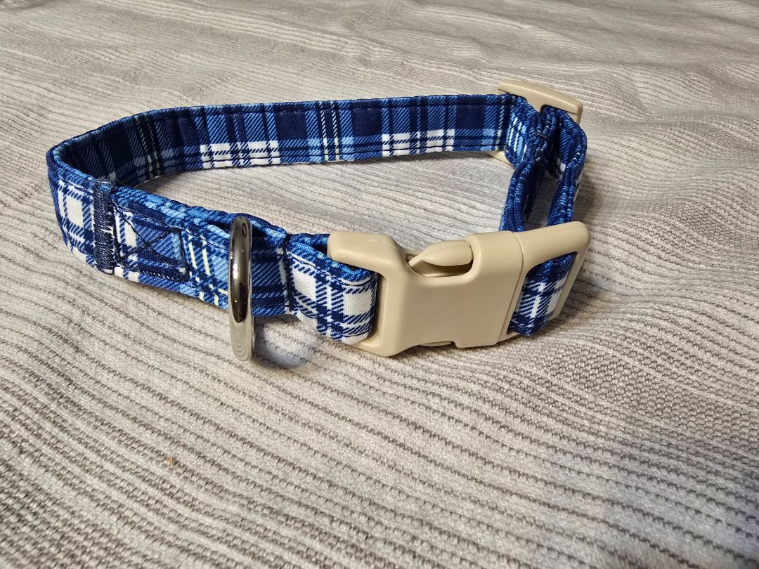 Blue Plaid Collar, Small