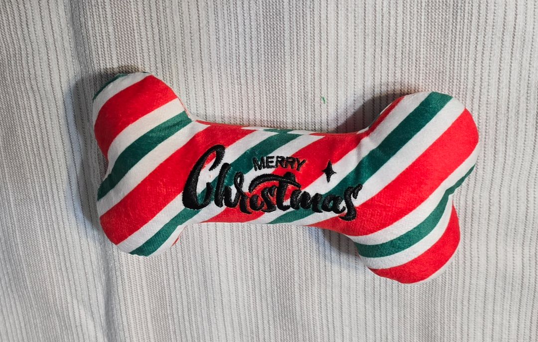 Red/Green/White Christmas Squeak Bone