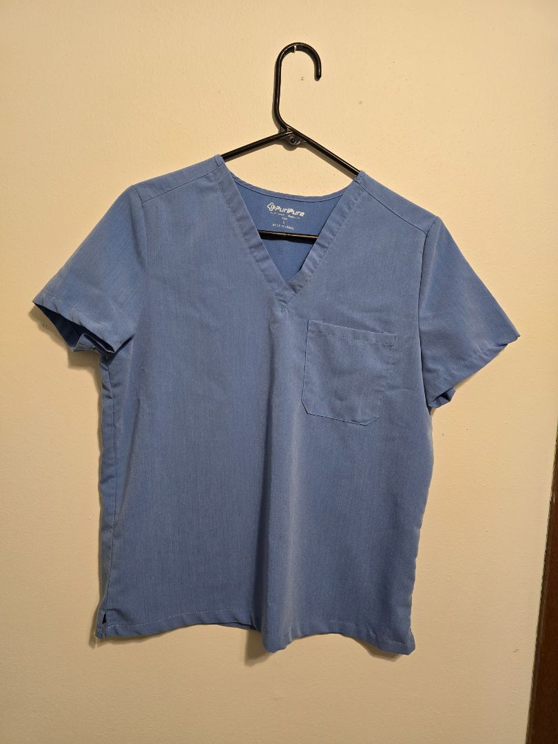 Light Blue Scrub Top, Small