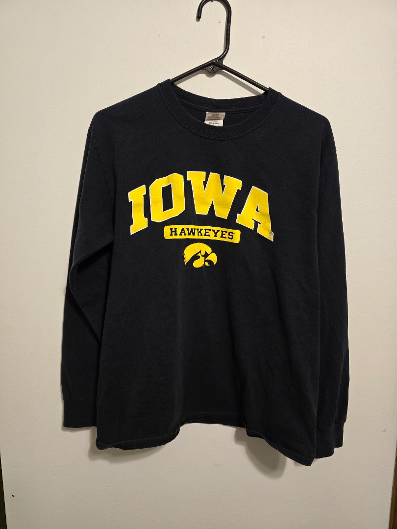 Black Hawkeyes Long Sleeve Tee, Medium