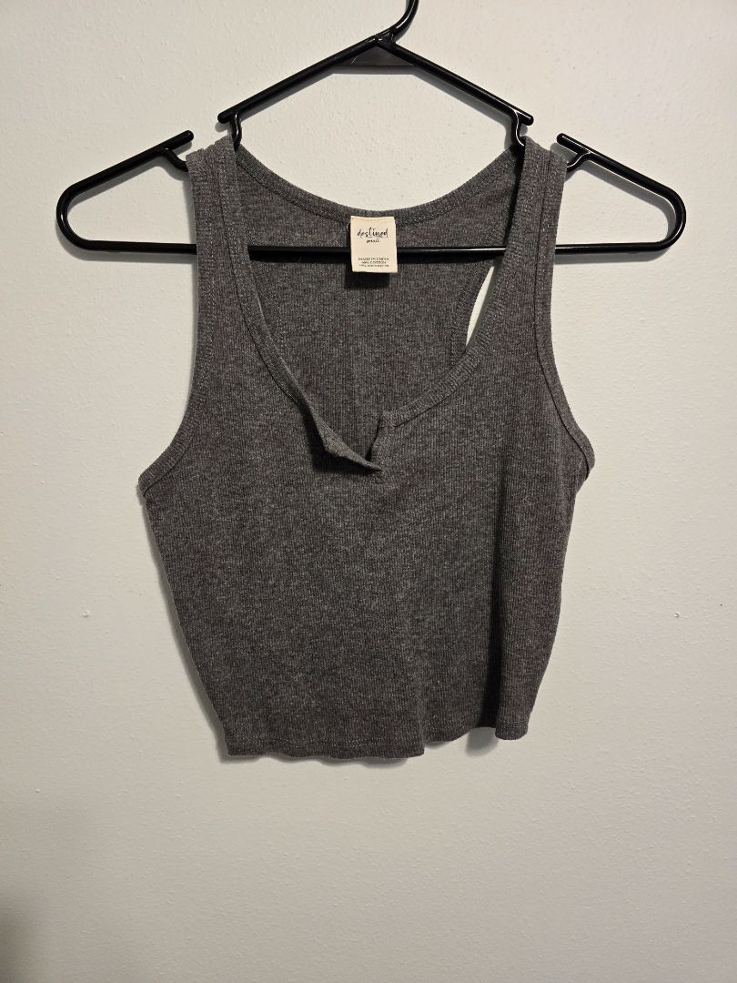 Gray Destined Crop Tank, Small