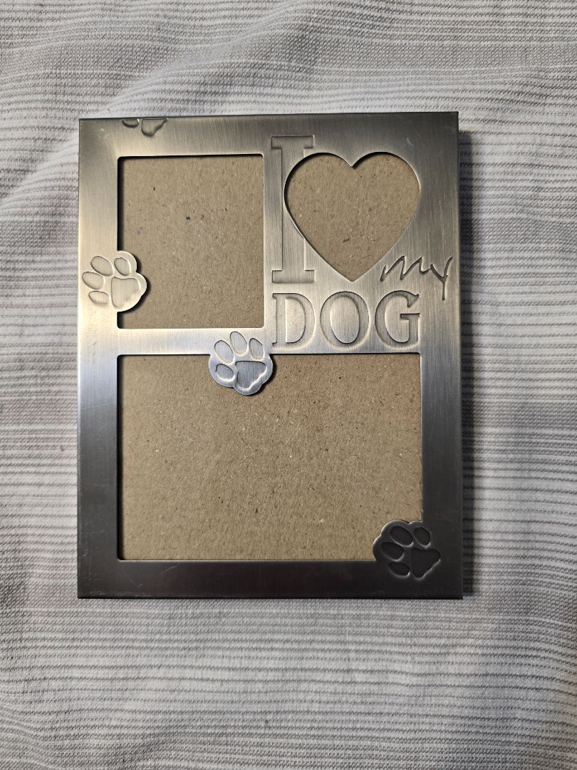 Silver I Love My Dog Frame, 5.5" x 7"
