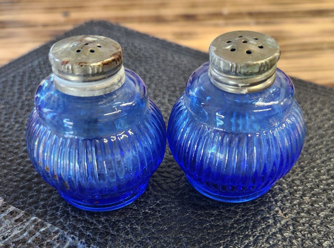 Cobalt Blue Salt/Pepper Shakers Vintage