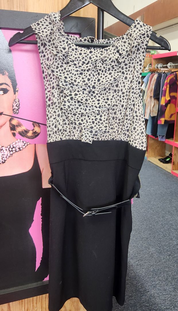 Maurice's Black/Leopard Print Dress, 7/8