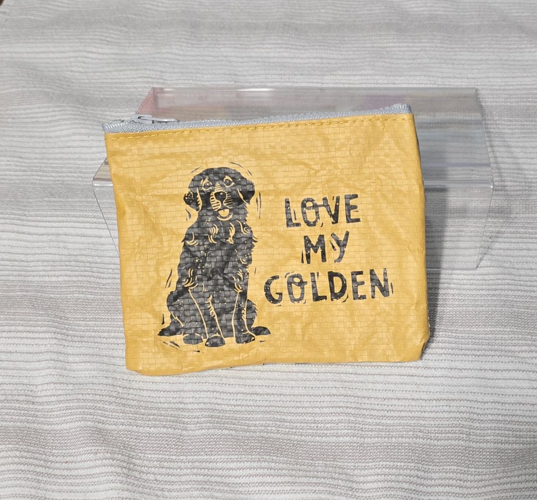 Yellow Love My Golden Zipper Pouch, 5" x 4.5"