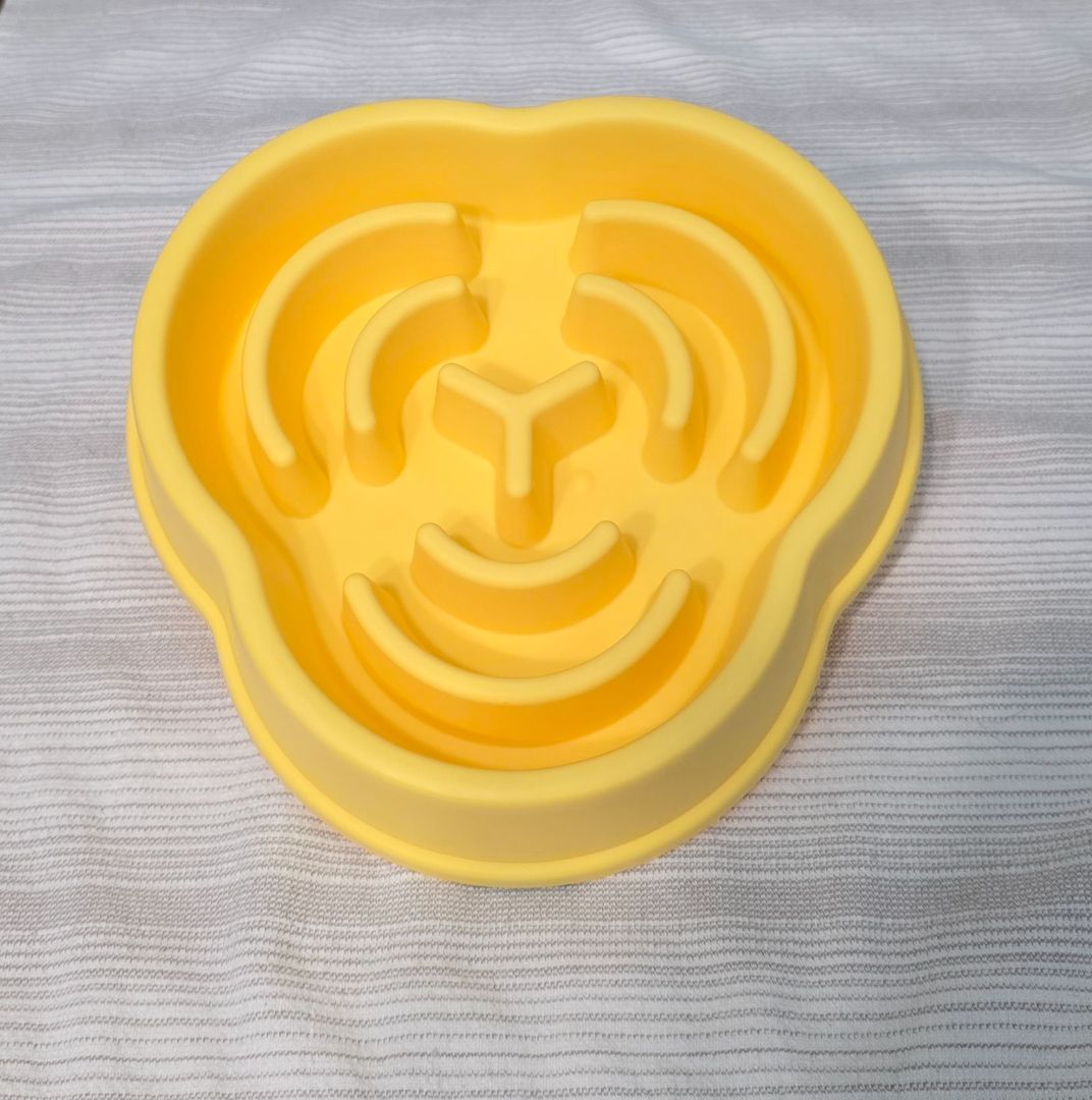Yellow Slow Feeder Bowl, 7.5"