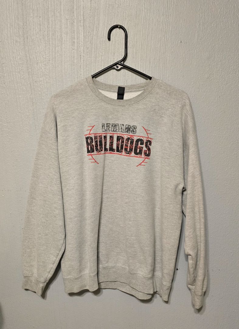 Le Mars Bulldogs Sweatshirt, Large,Gray, Amira’s closet