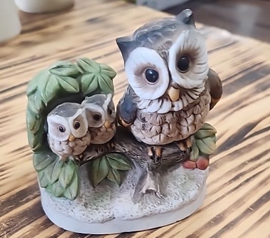 Vintage Homco Family of Owls Figurine