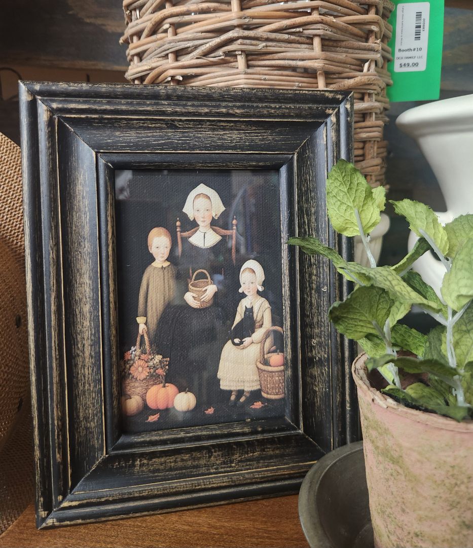 Framed Primitive Family w/ Pumpkins, DCH Family LLC
