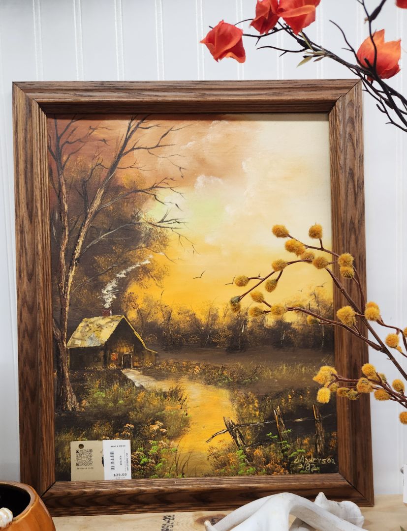 Original Painting - Fall Scene, Framed Vintage, DCH Family LLC