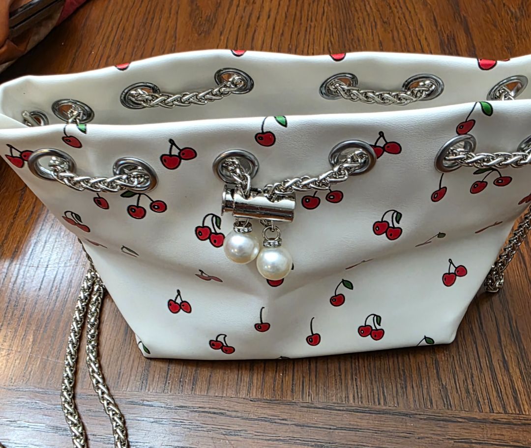 White with Cherries Bags & Purses, small