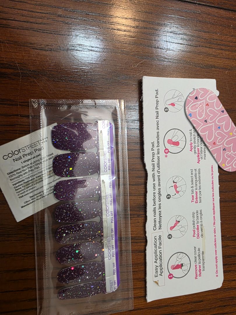 Sparkly Purple Color Street Nails Accessories