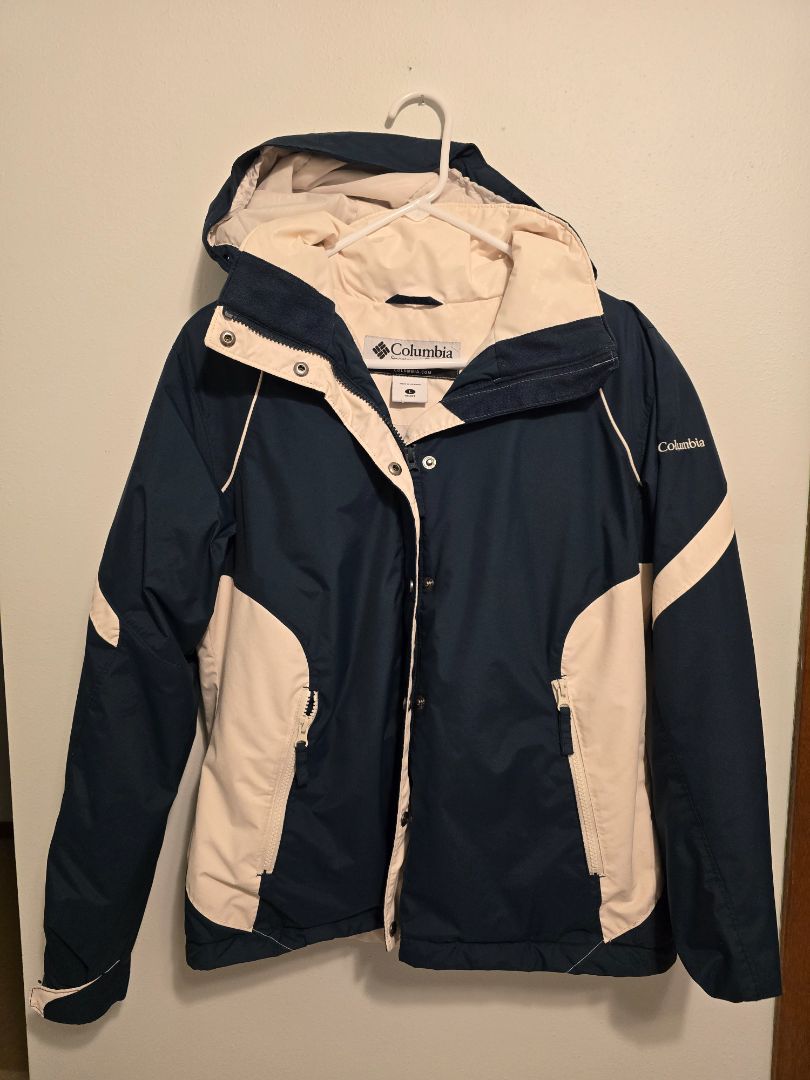 Columbia Womens Insulated Jacket, Large,Navy / Cream, Megan P's Closet
