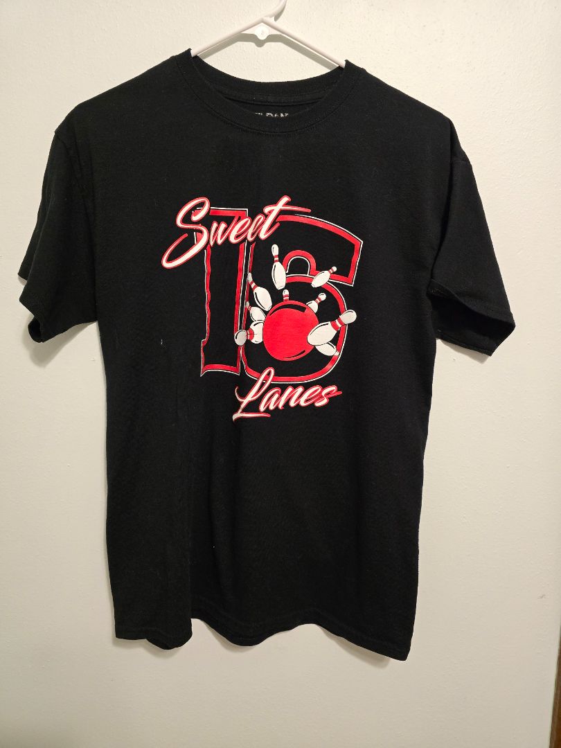 Gildan Sweet 16 Lanes Tshirt, Medium,Black, Megan P's Closet