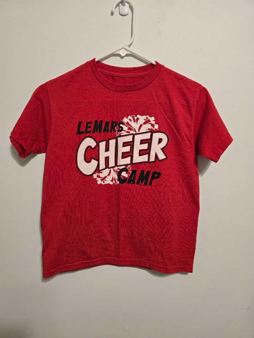 Le Mars Cheer Camp Tee, Youth Medium,Red, Megan P's Closet