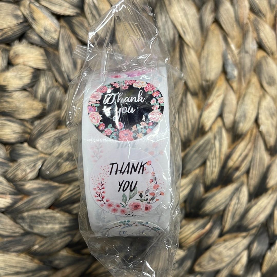 Multicolored Floral Thank You Stickers, 500 Stickers