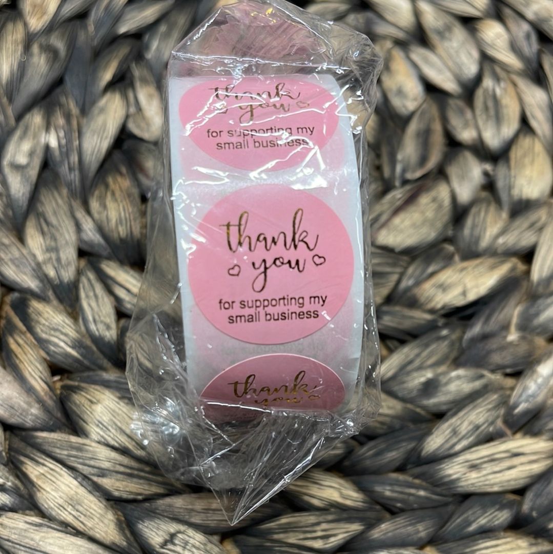 Pink Small Business Thank You Stickers, 500 Stickers