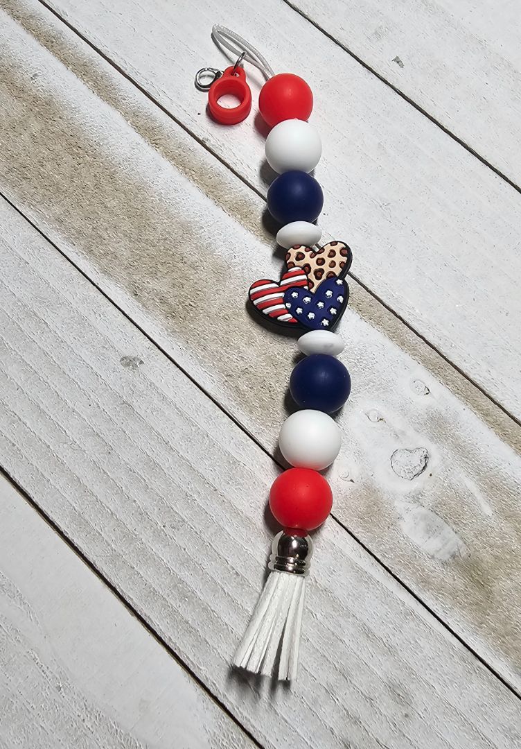 Americana Straw Charm Crocheted Creations by Amy, Adjustable