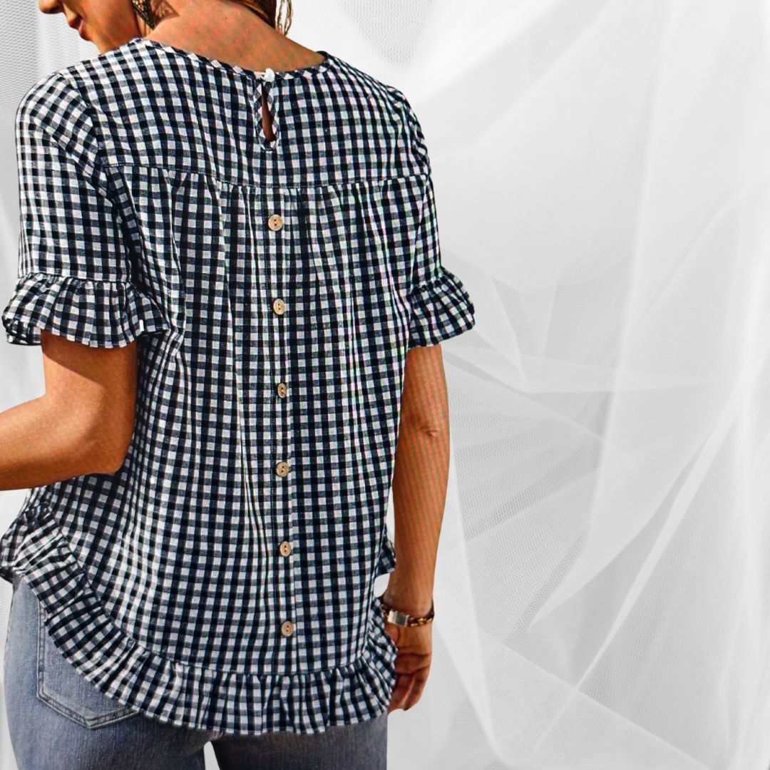 Black/White Check Clothed in Grace Iowa, Medium