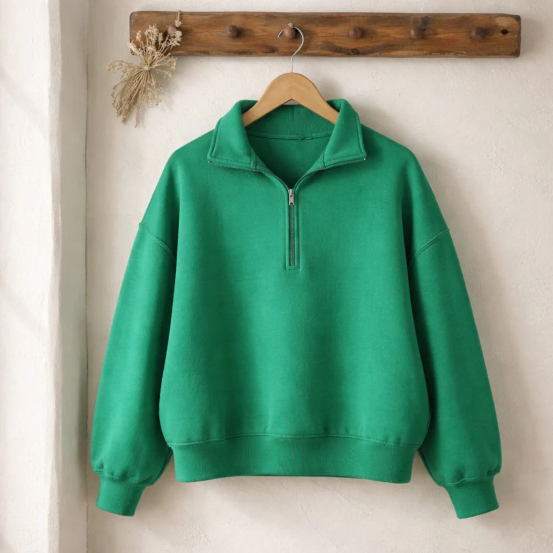 GREEN HALF ZIP ZENANA Clothed in Grace Iowa, Large