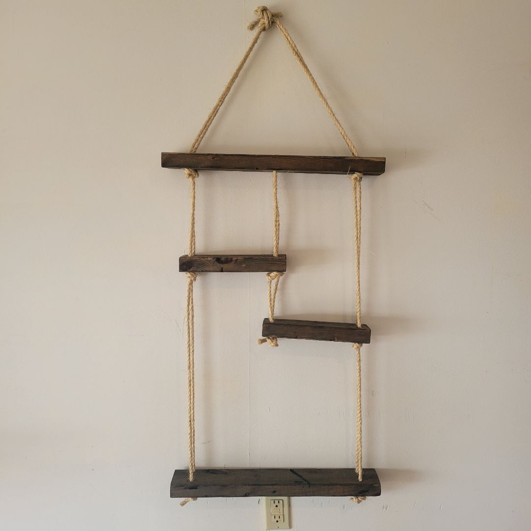 Wood/Twine N/A Hanging Shelf, 4 ft. Long x 21.5 Inch Wide