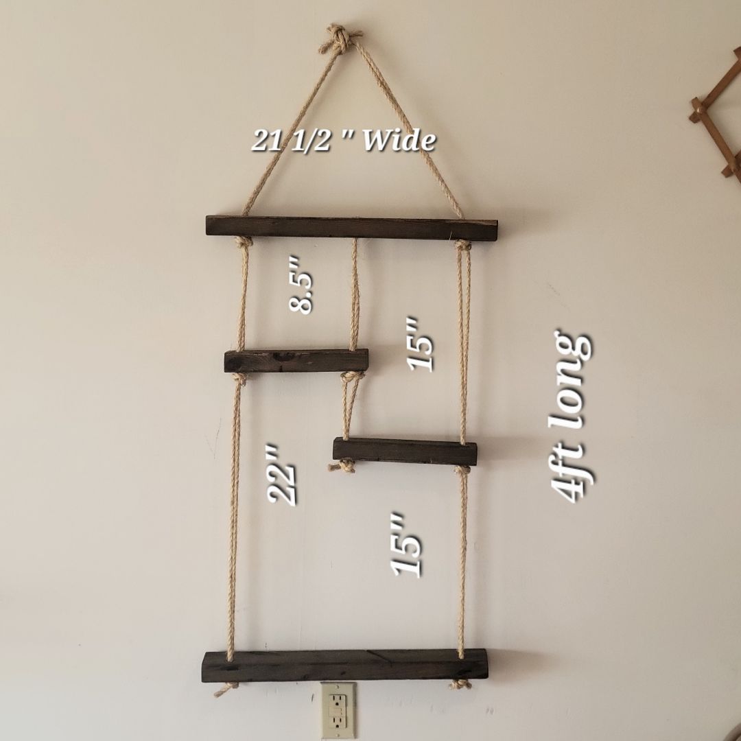 Wood/Twine N/A Hanging Shelf, 4 ft. Long x 21.5 Inch Wide