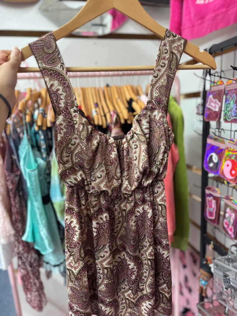 Agenda paisley babydoll tank top, medium