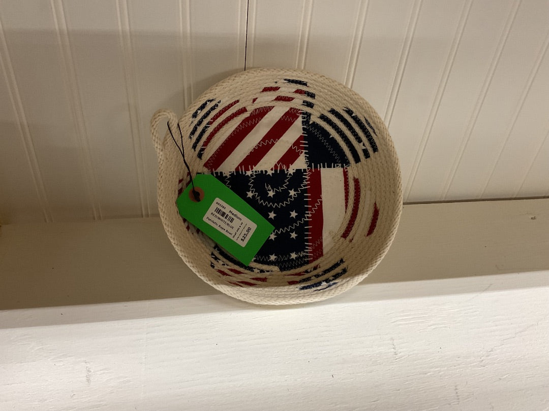 Red/White/Blue Rope Bowl- Patriotic Theme, Medium
